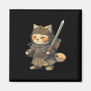 Kawaii Japanisch Style Samurai Cat Anime Magnet
