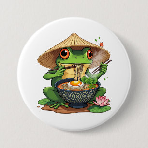 Kawaii Japanischer Ästhetischer Frosch Noodles Button