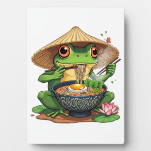 Kawaii Japanischer Ästhetischer Frosch Noodles Fotoplatte