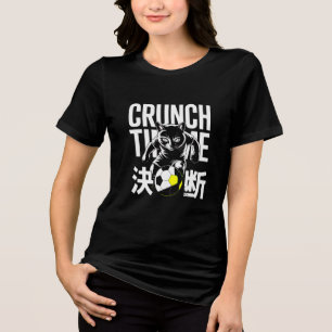 Kawaii japanisches Fußball-Katzen-T-Shirt für Frau Tri-Blend Shirt
