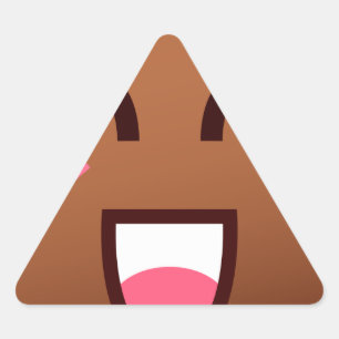 Kawaii kacke Emojis Dreieckiger Aufkleber