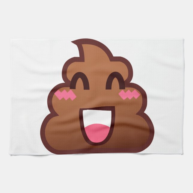 Kawaii kacke Emojis Geschirrtuch (Horizontal)