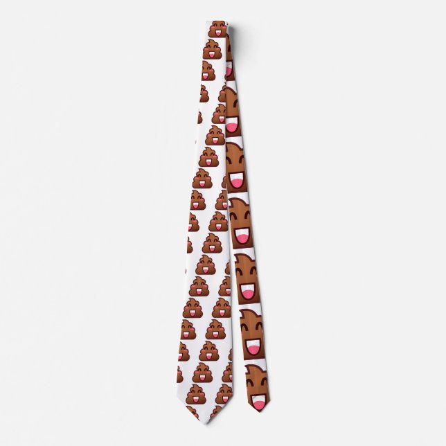 Kawaii kacke Emojis Krawatte (Vorderseite)