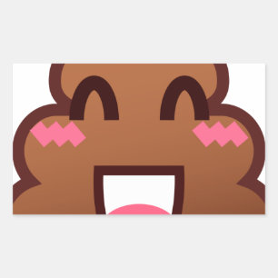 Kawaii kacke Emojis Rechteckiger Aufkleber