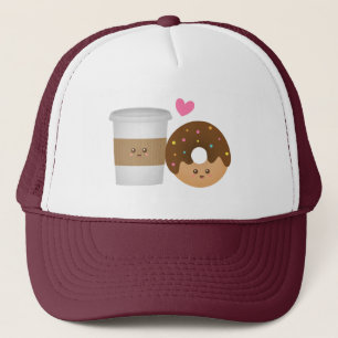 Kawaii Kaffee und Krapfen in Liebe perfekten Truckerkappe