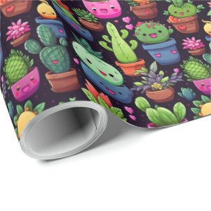 Kawaii-Kakteen-Geschenkpapier Geschenkpapier