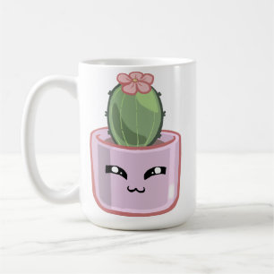 Kawaii-Kakteen-Grün-Sukkulente-Wasserfarbe-Pflanze Kaffeetasse