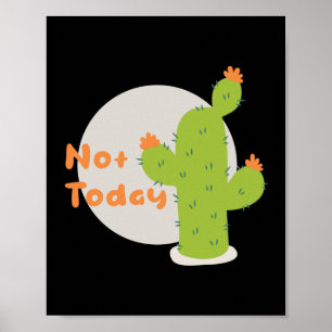 Kawaii-Kakteen, orange und grau Poster