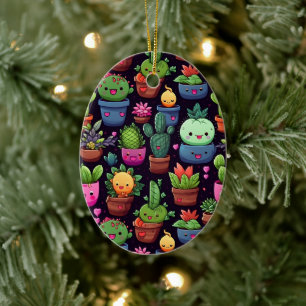 Kawaii-Kaktus-Ornament Keramik Ornament