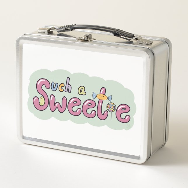 Kawaii-Kandithema-Muster Metall Brotdose (Vorderseite)