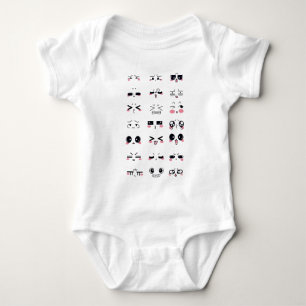kawaii kaomoji baby strampler