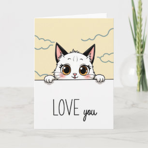 Kawaii-Katz-Liebt-Dich-Karte Karte