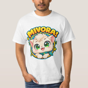 Kawaii-Kätzchen mit Türkisfarbenem Schal und Smara T-Shirt