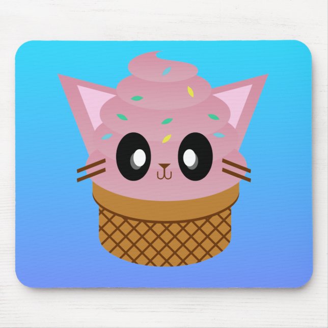 Kawaii-Kätzcheneiskatze Mousepad (Vorne)