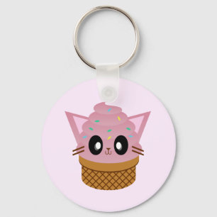 Kawaii-Kätzcheneiskatze Schlüsselanhänger