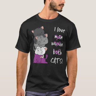 Kawaii Katze - Asexuelle Pride-Flagge Kitten Ani T-Shirt