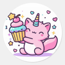 Kawaii Katze Geburtstagsticker SO NIEDLICH!