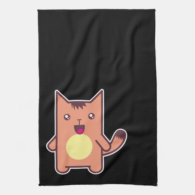 Kawaii Katze Geschirrtuch (Vertikal)