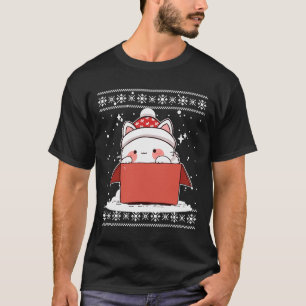 Kawaii Katze in einer Schachtel Weihnachten Niedli T-Shirt