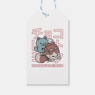 Kawaii-Katze mit Schokoladenmilch – Japanische Pop Geschenkanhänger