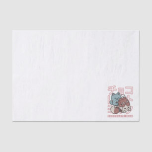 Kawaii-Katze mit Schokoladenmilch – Japanische Pop Seidenpapier