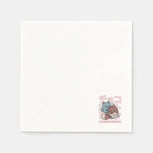 Kawaii-Katze mit Schokoladenmilch – Japanische Pop Serviette