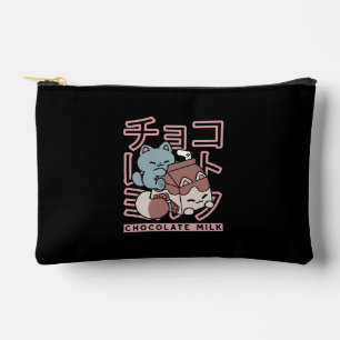 Kawaii-Katze mit Schokoladenmilch – Japanische Pop Zubehörtasche