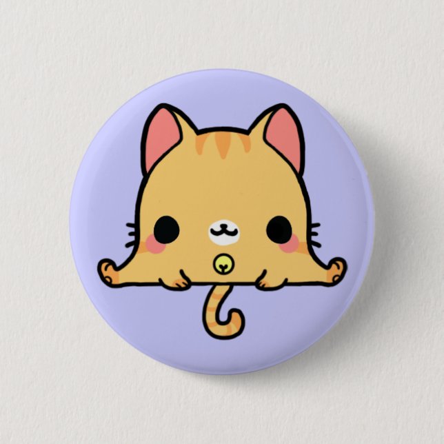 Kawaii Katze (Sie ändern den Hintergrund!) Button (Vorderseite)