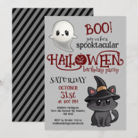 Kawaii-Katze und Geist Halloween-Geburtstagsfeier