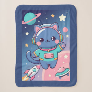 Kawaii-Katzen-Astronaut Weltraum-Abenteuer Sherpadecke
