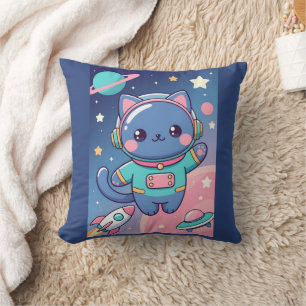 Kawaii-Katzen-Astronaut Weltraum-Abenteuer Süßer K Kissen