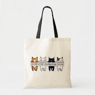 Kawaii-Katzen, die sich lautlos ausrichten Tragetasche