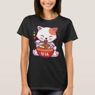 Kawaii Katzen Lieben Ramen  Anime Kitty eat Ramen  T-Shirt