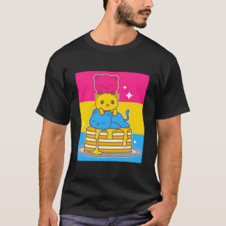 Kawaii Katzen Pan Sexualitäts-Stolzflagge Lgbtq T-Shirt