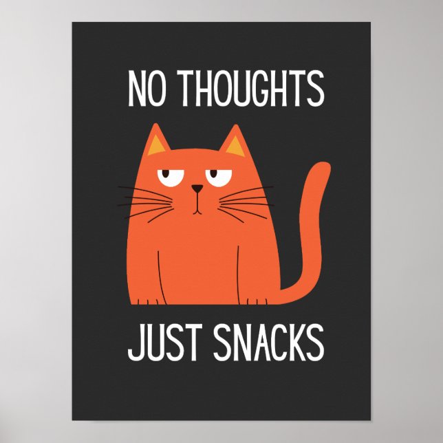 Kawaii Katzen Snack Mood Grafik T-Shirt Poster (Vorne)