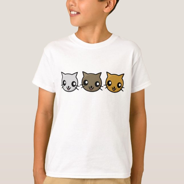 Kawaii Katzen T-Shirt (Vorderseite)