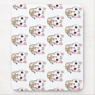 Kawaii-Katzenblasen-Tee Mousepad