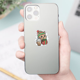 Kawaii-Katzenkaffee-Aufkleber Aufkleber