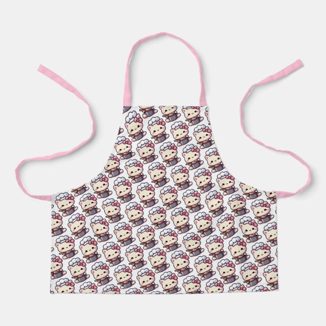 Kawaii Katzenküche Schürze (Vorderseite)