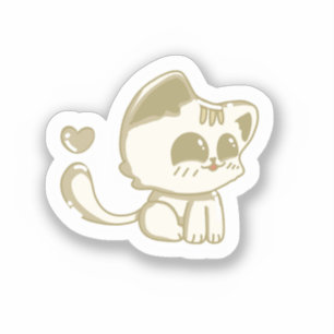 Kawaii Katzenliebhaber-Geschenk Süße Chibi-Katze Aufkleber