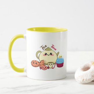 Kawaii-Kekse und niedliche Teezeit Tasse
