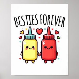 Kawaii Ketchup und Senf Funny Beste Freundin am be Poster
