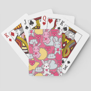 Kawaii Kindermuster mit Niedlichen Doodles Spielkarten
