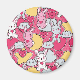 Kawaii Kindermuster mit niedlichen Gekritzeln Magnet
