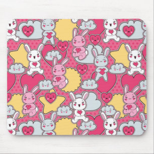 Kawaii Kindermuster mit niedlichen Gekritzeln Mousepad