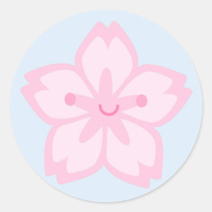Kawaii Kirschblüte Kirschblüten-Blume Runder Aufkleber