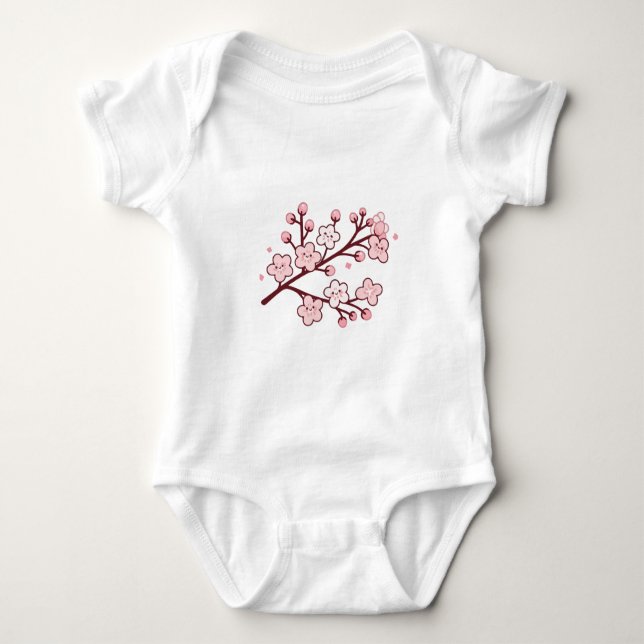 Kawaii Kirschblüten  Baby Strampler (Vorderseite)