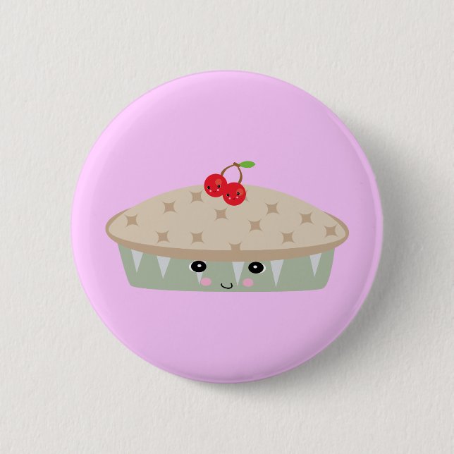 Kawaii-Kirschkuchen Button (Vorderseite)