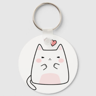 Kawaii Kitten Herz Schlüsselanhänger
