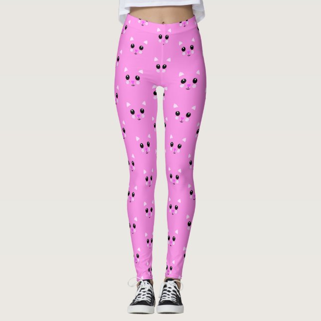 Kawaii Kitten Leggings (Vorderseite)